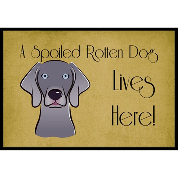 Carolines Treasures Weimaraner Spoiled Dog Lives Here Indoor and Outdoor Mat- 18 x 27 in. BB1479MAT - main